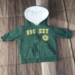 Kids Wonderkids Green Hoodie with Michigan State Hockey Design 6-9‎ M